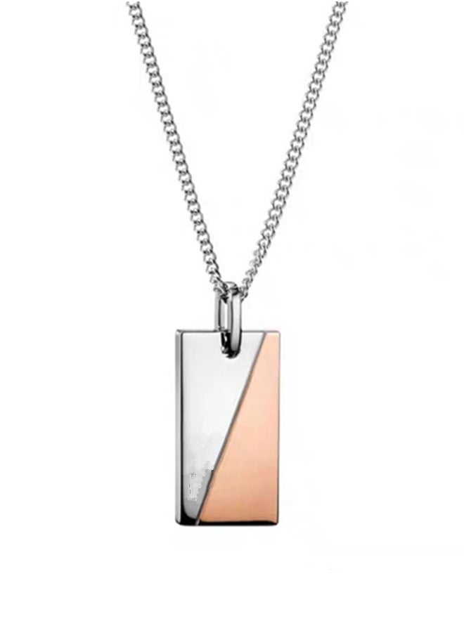 Men's and Women's Silver Stainless Steel Necklace Clavicle Chain  - Image 1