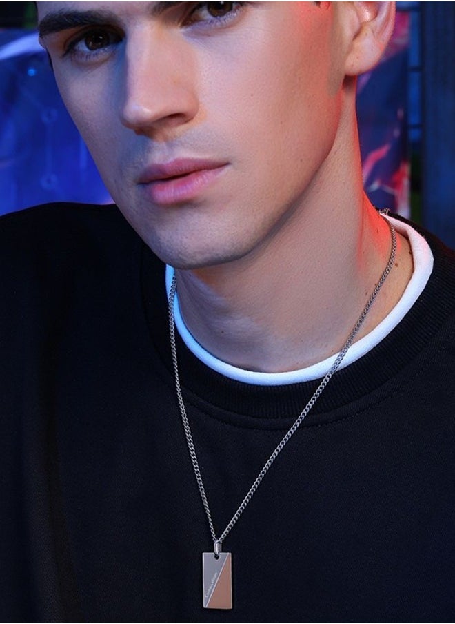 Men's and Women's Silver Stainless Steel Necklace Clavicle Chain  - Image 4