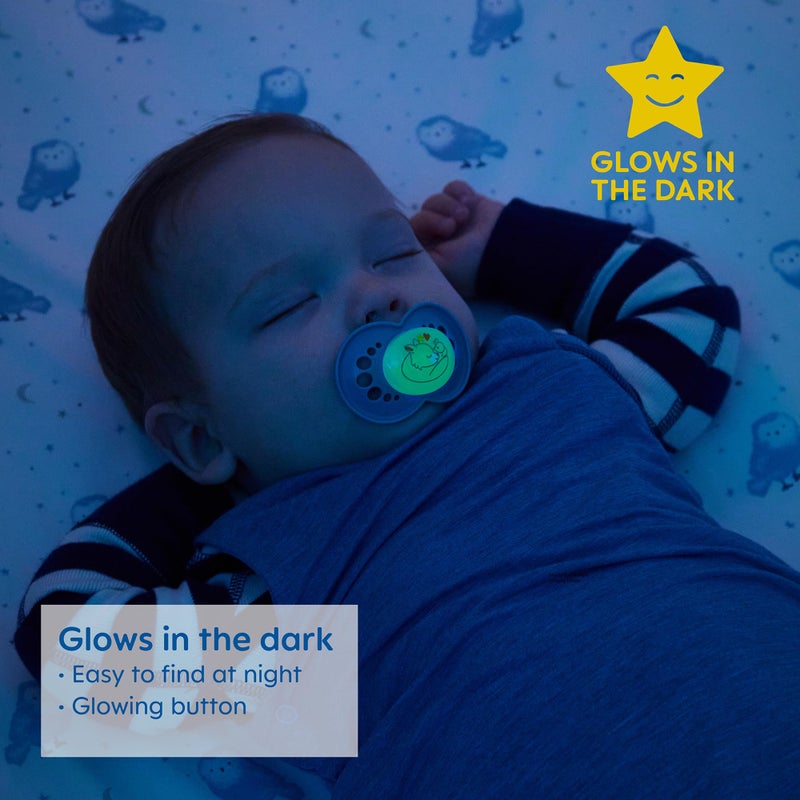 MAM Original Night Pacifiers, Binky Pacifier for 6-16 Months, BPA-Free Silicone, Glows in The Dark, Best for Newborn Babies, Developed with Medical Experts, 2 Count Binkies, with Sterilizer Case - Image 3