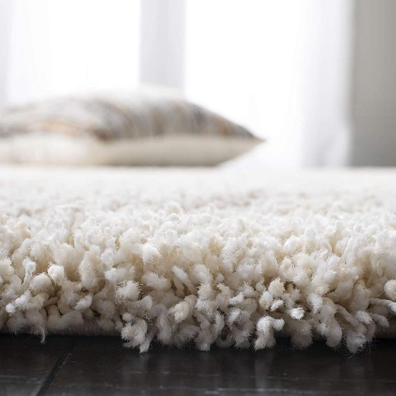 Tranquil Polyester Fluffy Fur Rug Shaggy Modern Carpet for Living Room, Bedroom, Guest Room, Kids Room (1.5x4 Feet, Ivory Box) - Image 4