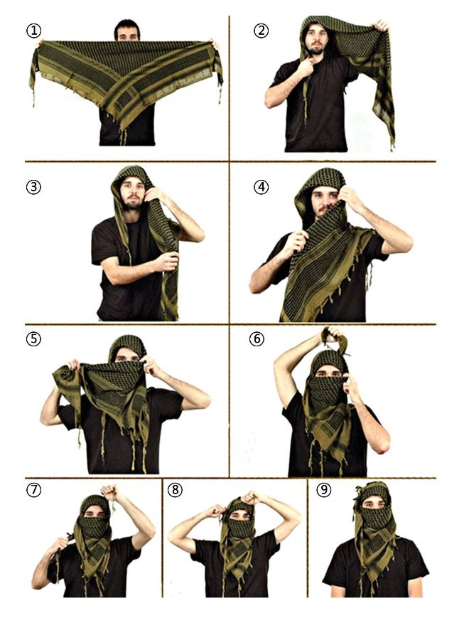 Fashionable 100% Cotton Desert Scarf for Men, Versatile Arab Wrap with Tassel, Perfect for Head and Neck - Image 5
