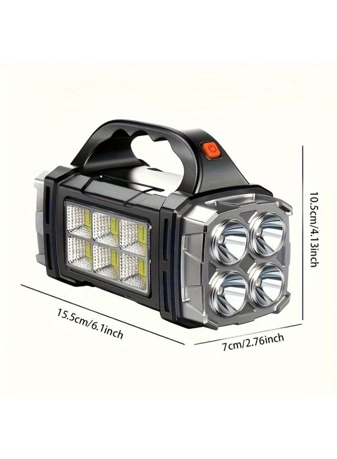 Portable USB Rechargeable Solar LED Flashlight With COB Work Light 4 Mode Charging For Camping Outdoor - Image 4