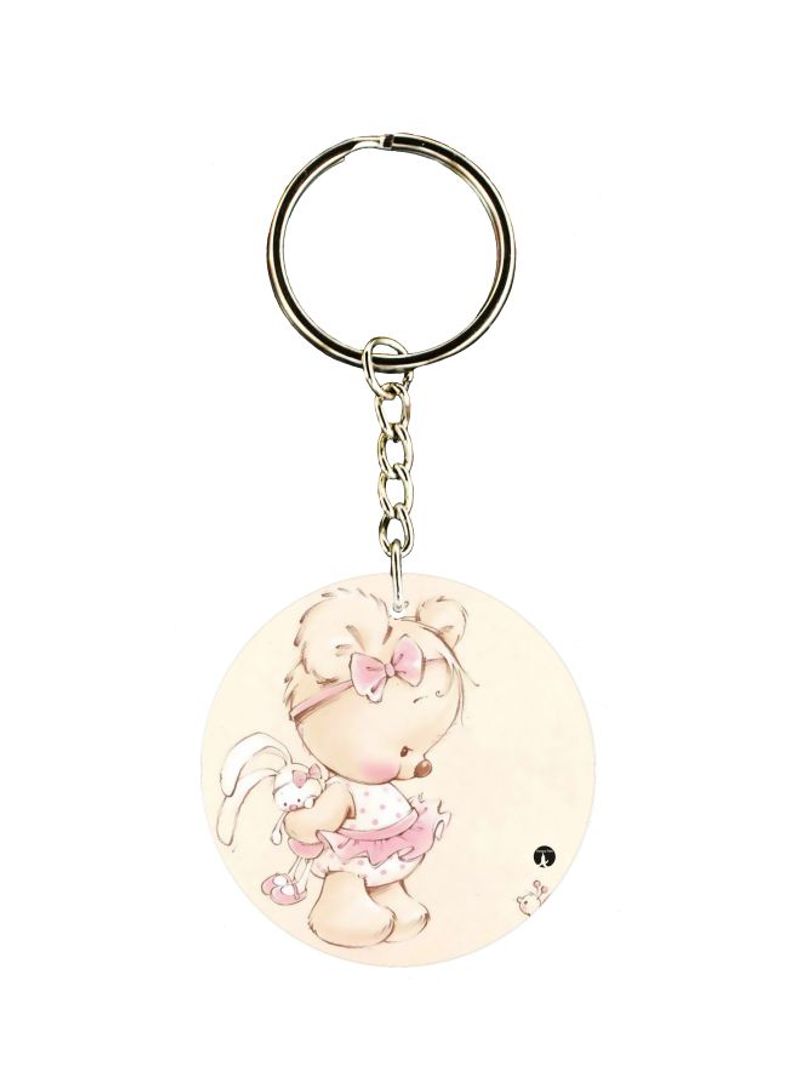 RKN Bear Patterned Single Sided Keychain