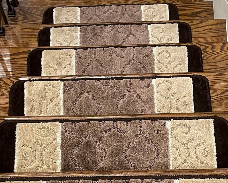 Gloria High Pile NonSkid Rubber Back Gripper Carpet Stair Treads Non Slip Washable Stair Mats Set of 7 85 x 26