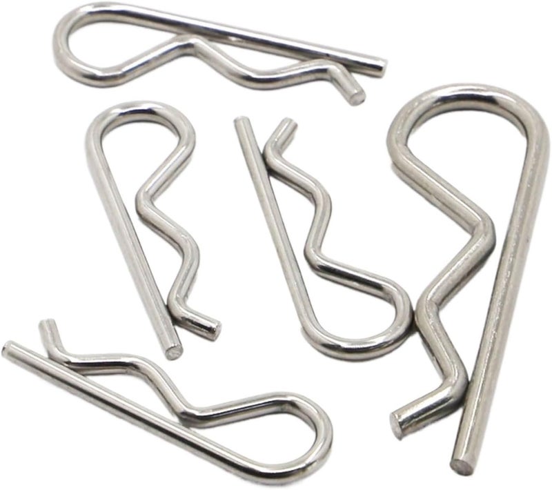 R clips stainless steel， Stainless Steel R Shaped Spring Cotter Clip Pin M1 M1.2 M1.6 M1.8 M2 M2.5 M3 M3.5 M4 M5 Fastener Hardware For Repairing Cars(M1x16 10pcs) - Image 1