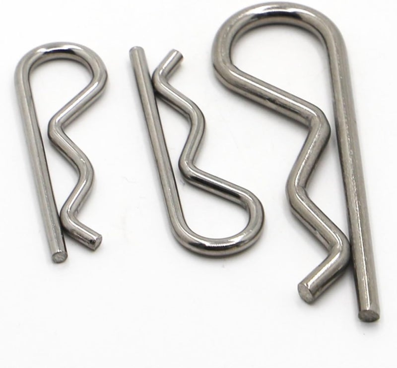 R clips stainless steel， Stainless Steel R Shaped Spring Cotter Clip Pin M1 M1.2 M1.6 M1.8 M2 M2.5 M3 M3.5 M4 M5 Fastener Hardware For Repairing Cars(M1x16 10pcs) - Image 2
