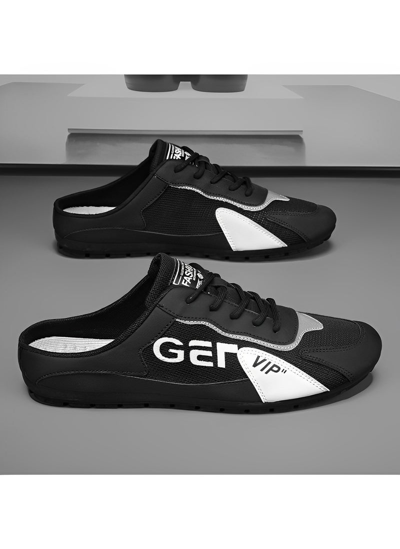 REOCLE Men's Half Slippers Slip On Shoes Half Slipperboard Shoes Shoes Male Athletic Sneaker Wide Versatile Casual Shoes  - Image 2