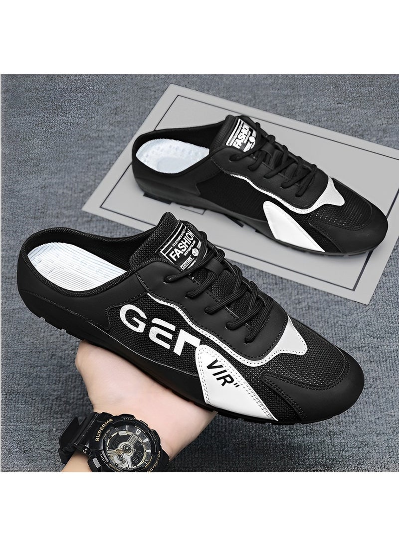 REOCLE Men's Half Slippers Slip On Shoes Half Slipperboard Shoes Shoes Male Athletic Sneaker Wide Versatile Casual Shoes  - Image 3
