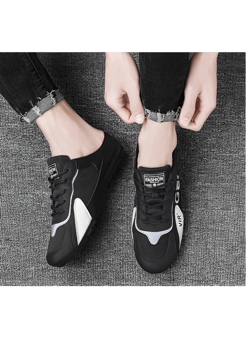 REOCLE Men's Half Slippers Slip On Shoes Half Slipperboard Shoes Shoes Male Athletic Sneaker Wide Versatile Casual Shoes  - Image 4