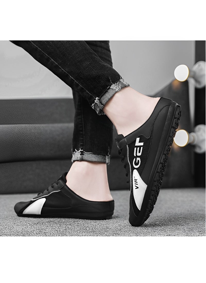 REOCLE Men's Half Slippers Slip On Shoes Half Slipperboard Shoes Shoes Male Athletic Sneaker Wide Versatile Casual Shoes  - Image 5