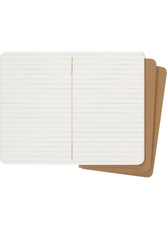 Moleskine 9 x 14 cm Cahier Journal Set 3 Notebooks with Ruled Pages Cardboard Cover and Visible Cotton Stiching - Kraft Brown  - Image 4
