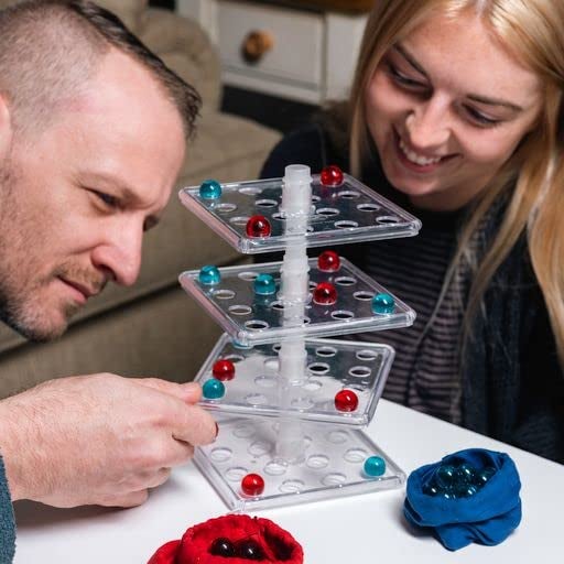 Jokari Take the Tower 3D Strategy Board Game for 2 To 4 Kids or Adults of Any Age. Easily Attach Rotating Playing Surfaces, Like Connect 4 Try to Align 4 Marbles, Turn a Level to Alter Opponent's Plan - Image 3