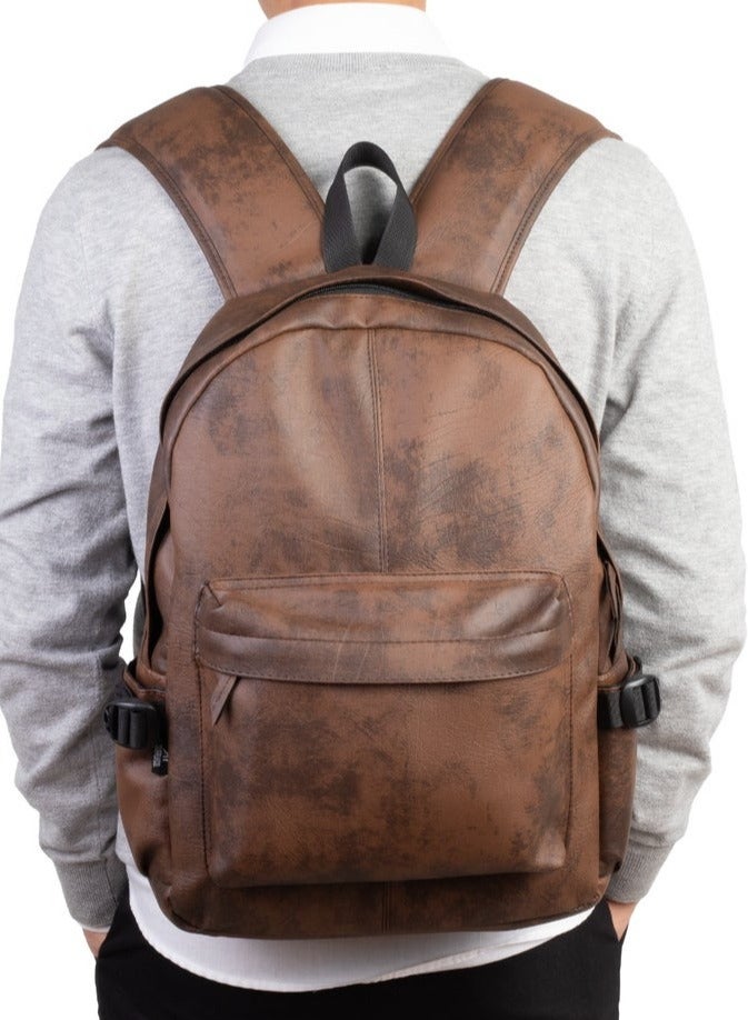 Ar supply Ar Leather Backpack by Arij Bags | Backpack for Daily Use, Work and University, Large Main Compartment, Laptop Pocket, Multiple Outer Pockets (43 × 30 × 12 cm) (Brown) - Image 2