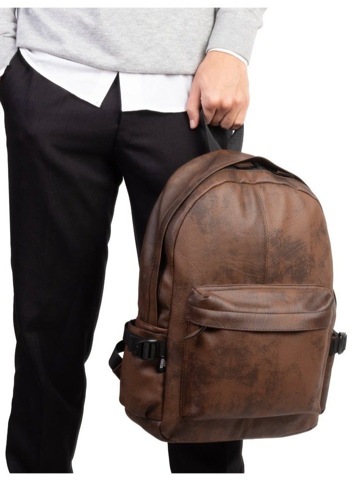 Ar supply Ar Leather Backpack by Arij Bags | Backpack for Daily Use, Work and University, Large Main Compartment, Laptop Pocket, Multiple Outer Pockets (43 × 30 × 12 cm) (Brown) - Image 4