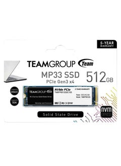 TeamGroup MP33 512GB M.2 PCIe Gen3x4 NVMe SSD, 3D NAND Flash, SLC Caching, Sequential Read 1700MB/s, Write 1400MB/s, M.2 2280 for Desktop & Laptop Upgrade | TM8FP6512G0C101  - Image 1