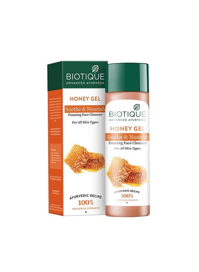 Biotique Honey Gel Soothe & Nourish Foaming Face Cleanser Foe All Skin Types 120Ml (Pack Of 2) - Image 1