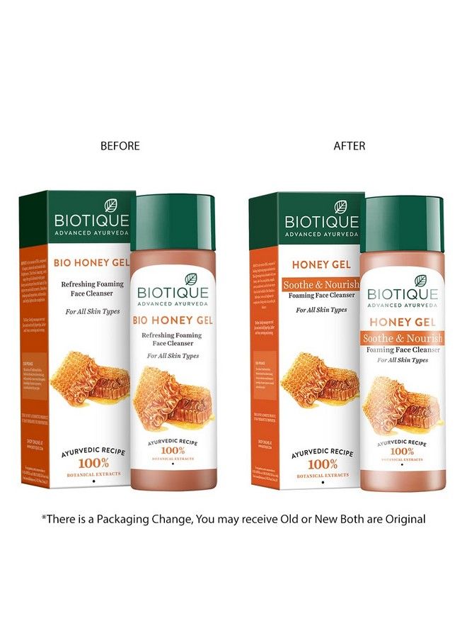 Biotique Honey Gel Soothe & Nourish Foaming Face Cleanser Foe All Skin Types 120Ml (Pack Of 2) - Image 4