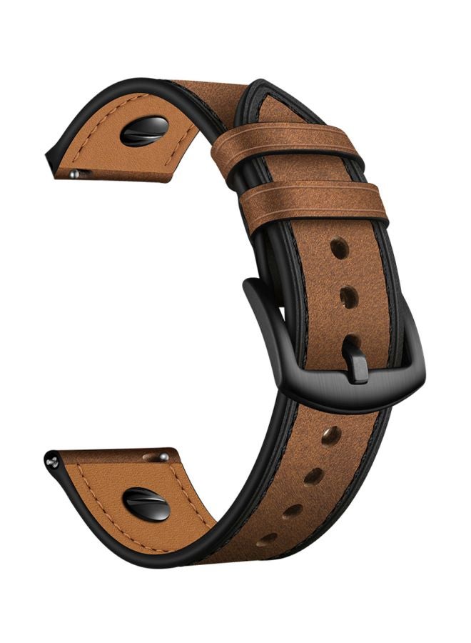 NIBEMINENT Replacement Band For Samsung Galaxy Watch3 45mm Rough Brown - Image 1