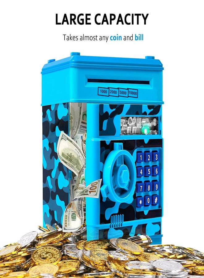 Vcertcpl Piggy Bank for Boys Girls, Vcertcpl ATM Coin Bank Money Saving Box with Password, Kids Safe Money Jar with Auto Grab Bill Slot, Birthday Gifts Toys Bank for 6 7 8 9 10 11 12 Year Old Girls Boys - Image 4