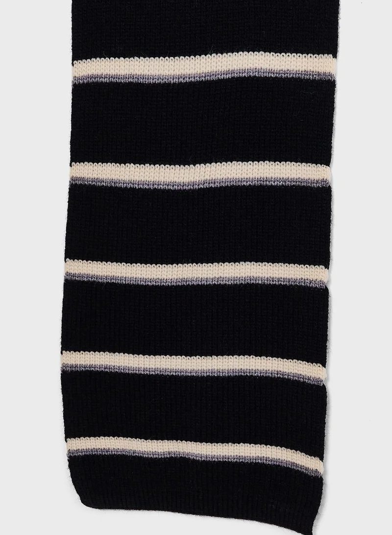 Seventy Five Knitted Stripe Winter Scarf
