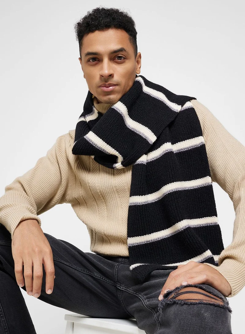Seventy Five Knitted Stripe Winter Scarf