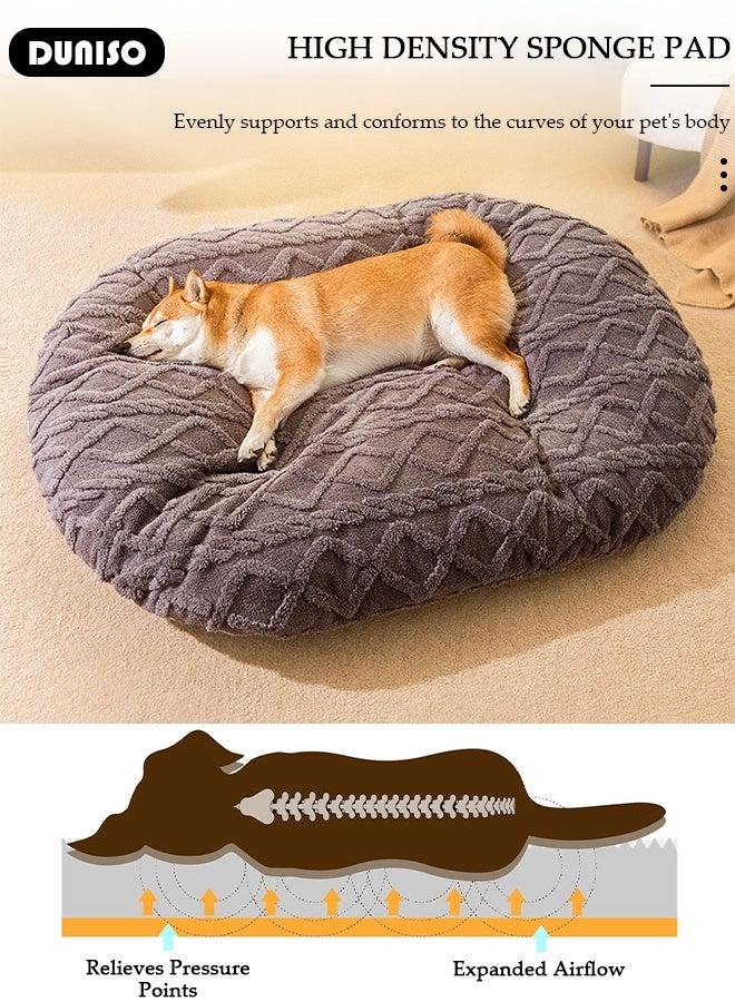 DUNISO Dog Bed, Winter Warm Plush Reversible Sleeping Mat with Sponge Pad for Large , Jumbo, Medium, Small Dogs, Non-Slip Washable Pet Couch for Cats, Golden Retriever Kennel Pad - Image 4