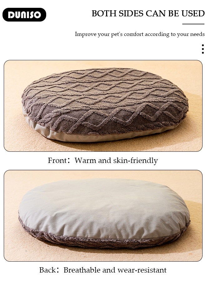 DUNISO Dog Bed, Winter Warm Plush Reversible Sleeping Mat with Sponge Pad for Large , Jumbo, Medium, Small Dogs, Non-Slip Washable Pet Couch for Cats, Golden Retriever Kennel Pad - Image 5