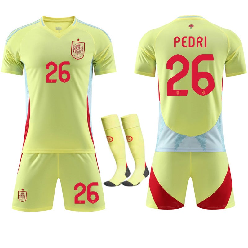 25 Spain Away 7 Morata Jersey 9 Garvey 19 Yamal Football Suit Suit - Image 1