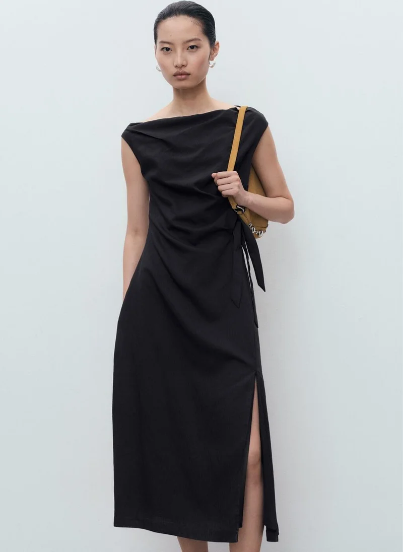 MANGO Asymmetrical knotted dress