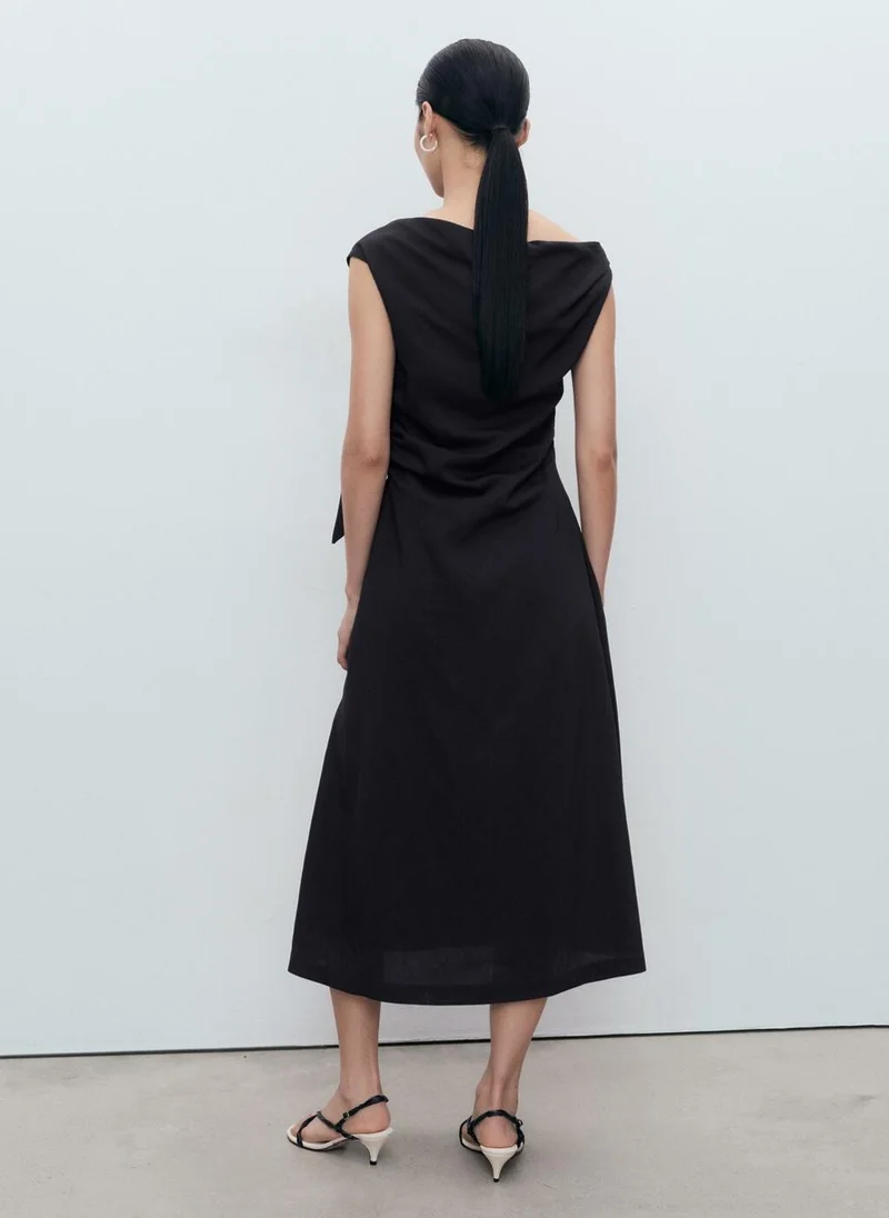 MANGO Asymmetrical knotted dress