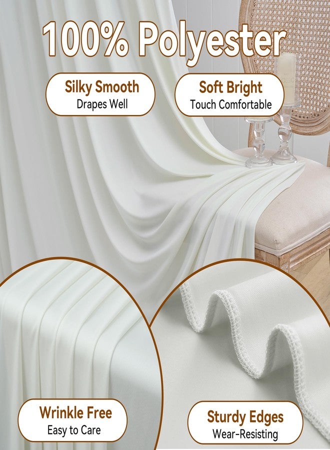 NSSONBEN 20×12ft Wrinkle Free Ivory Backdrop Curtain for Wedding Parties, 4 Panels 5×12ft Long Soft Silky Polyester Backdrop Drapes Cream Photo Back Drop Curtains for Party Photography Background Cloth - Image 4