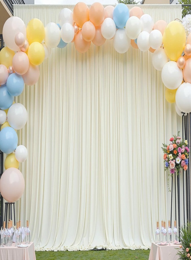 NSSONBEN 20×12ft Wrinkle Free Ivory Backdrop Curtain for Wedding Parties, 4 Panels 5×12ft Long Soft Silky Polyester Backdrop Drapes Cream Photo Back Drop Curtains for Party Photography Background Cloth - Image 3