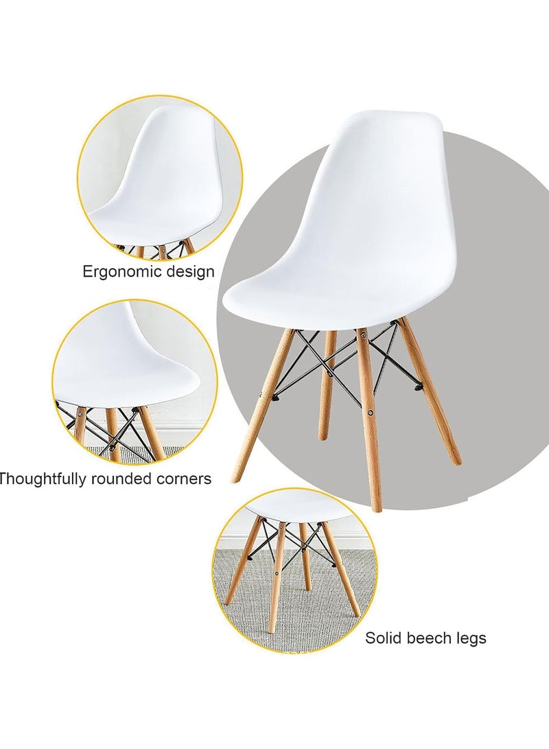 ماس طقم طاولة طعام من 3 قطع مع مقعدين وطاولة مستديرة - تصميم عصري وأرجل خشبية صلبة - Image 4