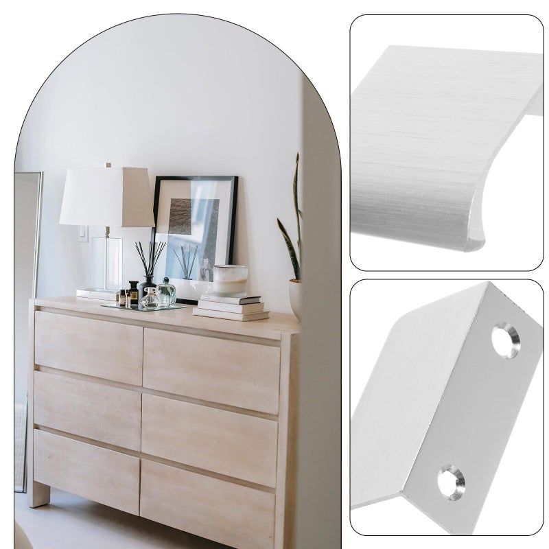 Aluminum Concealed Cabinet Handles Nickel Brushed Finish L50mm W40mm Hole Distance 32mm - Image 4