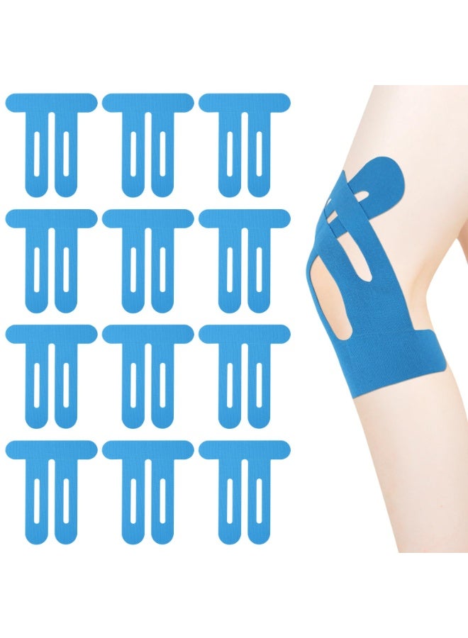 12 قطعة من شريط الكinesiology الطبي للركبة - شرائط رياضية مقطوعة مسبقًا لدعم العضلات وتخفيف الآلام - قابل للتنفس ومضاد للماء للجري والجيم - Image 1