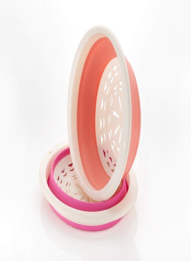 PRAMUKH FASHION مجموعة أوعية مصفاة سيليكون قابلة للطي من براموخ فاشن لغسل الخضراوات والفواكه والمعكرونة وغيرها من المواد الغذائية، وعاء سيليكون، وعاء للخضراوات، وعاء سيليكون، أوعية خلط - Image 2