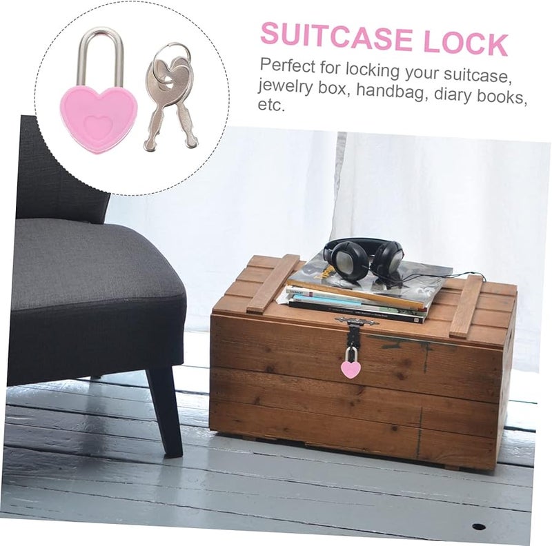 Jojofuny 24pcs Pink Heart Padlock Set with Keys for Diary Jewelry Box and Suitcase - Image 5