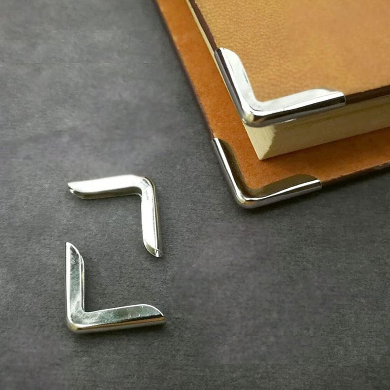 Luzen 100 قطعة واقي زوايا ألبوم الكتابة المعدنية لحماية زوايا الكتاب والتدوين فضي - Image 4