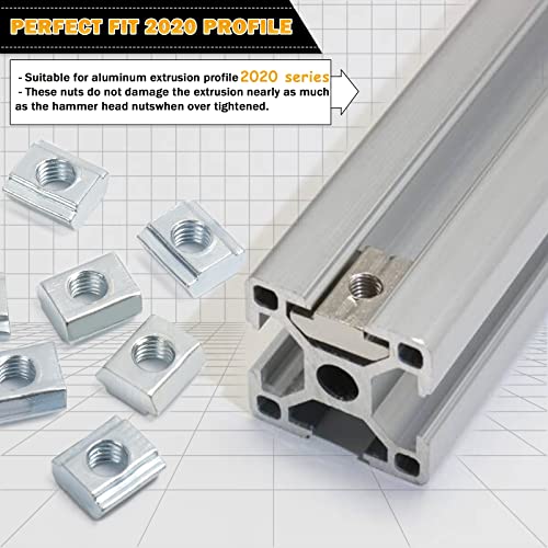 KOOTANS 100pcs 2020 Series M5 Sliding T Nuts Metric M5 Thread Slide in T-Nut for 20x20 Standard 6mm T-Slot Aluminum Extrusion Profile - Image 3