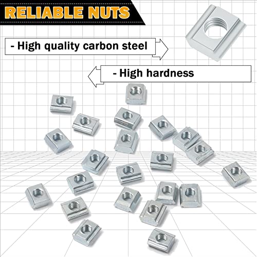 KOOTANS 100pcs 2020 Series M5 Sliding T Nuts Metric M5 Thread Slide in T-Nut for 20x20 Standard 6mm T-Slot Aluminum Extrusion Profile - Image 5