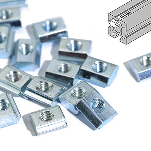 KOOTANS 100pcs 2020 Series M5 Sliding T Nuts Metric M5 Thread Slide in T-Nut for 20x20 Standard 6mm T-Slot Aluminum Extrusion Profile - Image 1