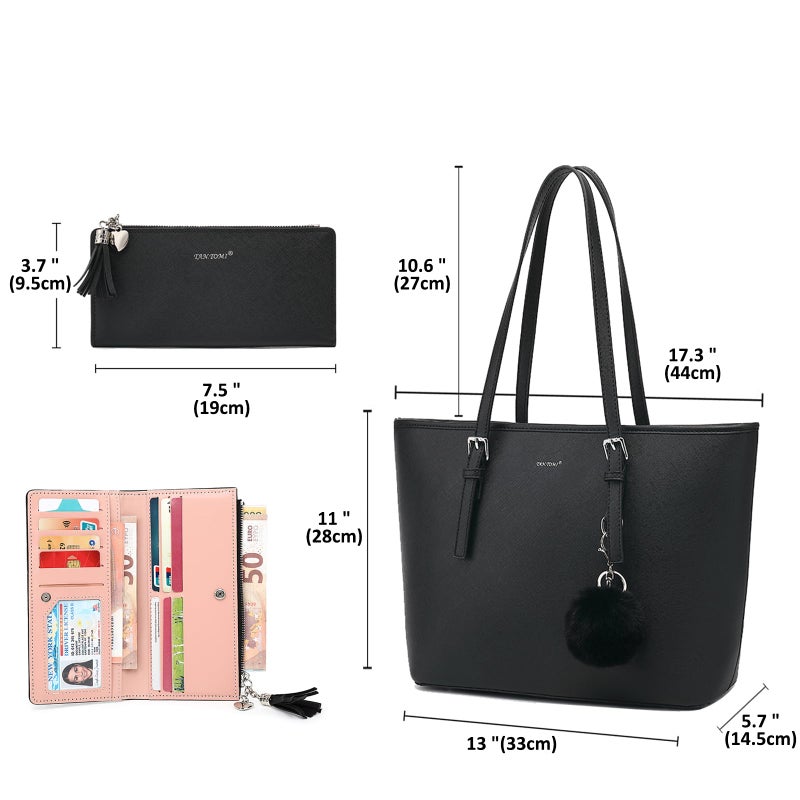 TANTOMI Tote Bags for Women, Handbags and Womens Purses Shoulder Purse Set for Travel Work - Image 4