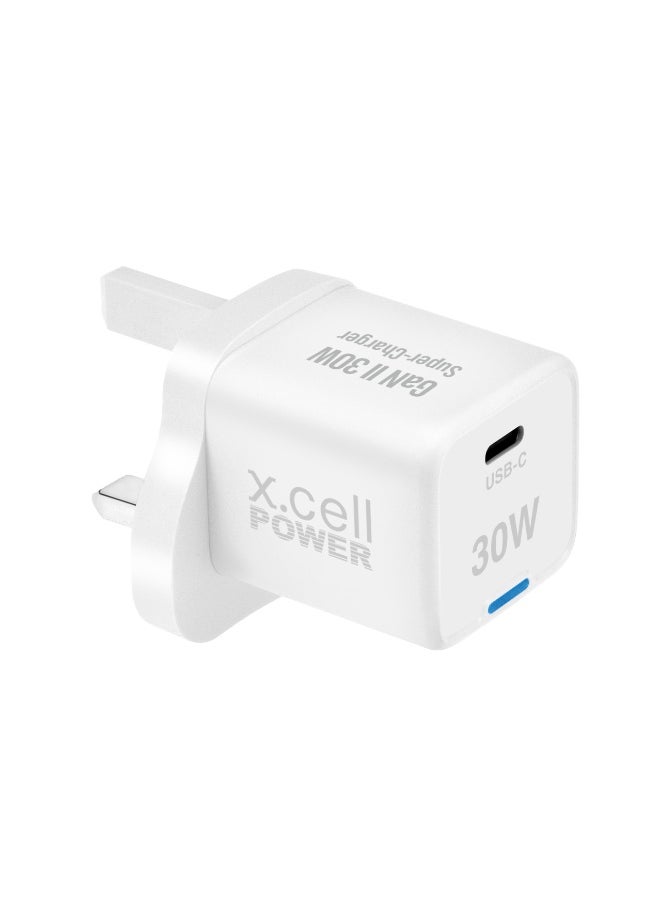 X.Cell GaN II 30W USB-C Charger | PD 3.0 & PPS Fast Charging | Ultra-Compact Design | Super-Fast Charging for iPhone, Samsung, iPad, MacBook Air | Heat-Safe, Travel-Ready – White  - Image 4