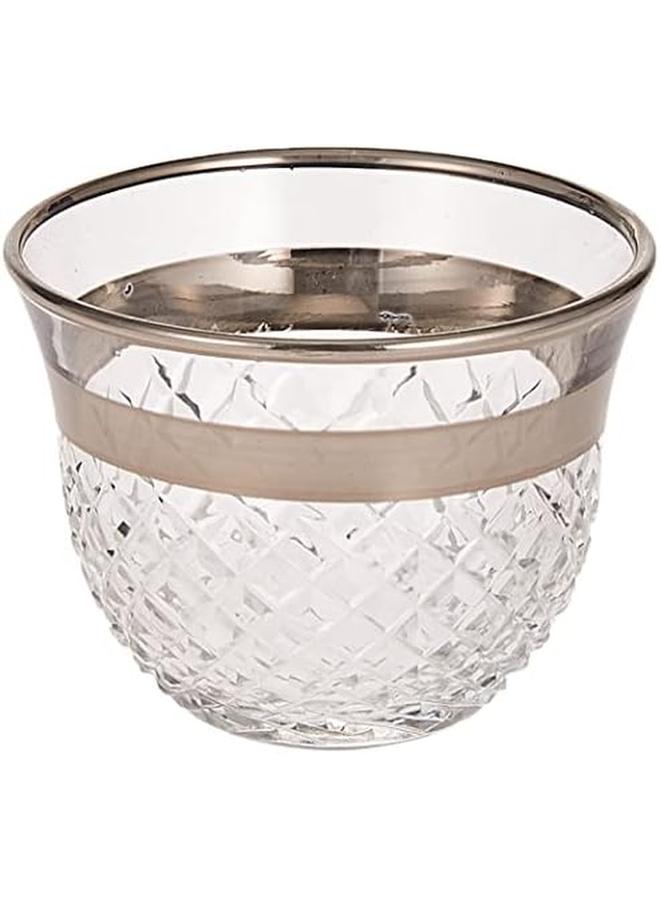 أبكا تركيا خمر أكواب الشاي التركي طقم أكواب من 6 للحزب أكواب الشاي العربية 6 قطعة طقم فناجين كاوا الفضة Dkr - Image 2