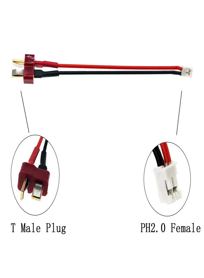 FLY RC 2Pairs Deans-T Plug to 2-PIN JST-PH2.0 Male Female Adapter Conversion Cable/Lead/Wire 22AWG 100mm for ESC 1/24 1/18 RC Crawler SCX24 AX24 TRX4M FCX24 - Image 5