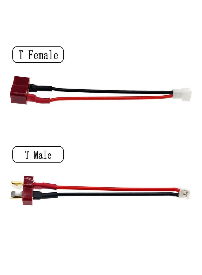 FLY RC 2Pairs Deans-T Plug to 2-PIN JST-PH2.0 Male Female Adapter Conversion Cable/Lead/Wire 22AWG 100mm for ESC 1/24 1/18 RC Crawler SCX24 AX24 TRX4M FCX24 - Image 3