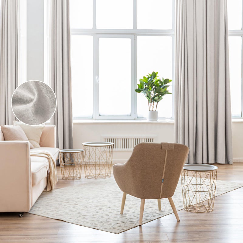 WEST LAKE Ivory Velvet Winter Curtains for Bedroom Room Darkening Moderate Blackout Window Panels Rod Pocket Back Tab Curtains for Living Room 52 Wx95 L Greyish IvorySet of 2