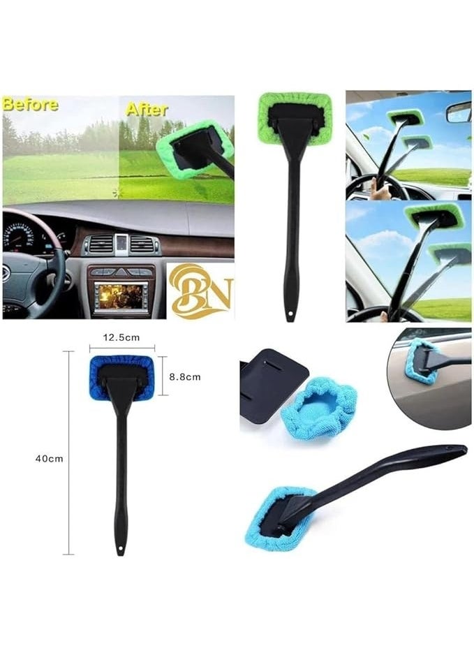 Spaceshoop Glass mirror cleaning tool car windshield window cleaning mop,Windshield Cleaner with Microfiber Cloth, Handle and Pivoting Head- Glass Washer Cleaning Tool for Windows - Image 4