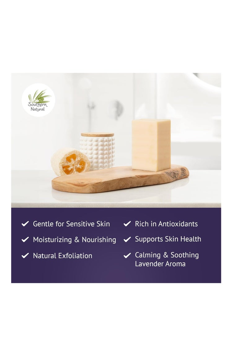 southern natural Goat Milk Soap Bar - Lavender 3 Pack - Gentle For Dry, Sensitive Skin. Natural Handmade Soap For Women, Men, Kids & Baby. Great For Face & Body.  - Image 5