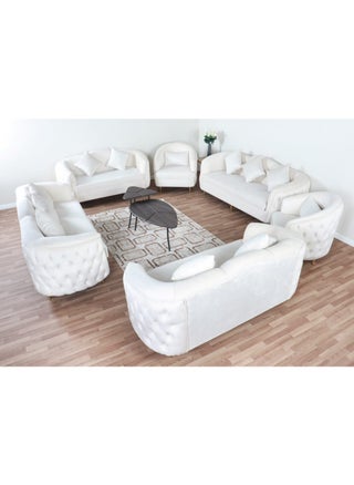 Elegant Comfortable Living Room Set with Luxury Design 6 Pieces - 12 Seats - 2 3-Seater Sofas - 2 2-Seater Sofas - 2 Single Chairs White 220x62x80 cm - pzsku/ZDB67AD1EA1D01DBACA5EZ/45/_/1728482611/c1493e59-0ff5-478d-ab71-a8f6e154905b